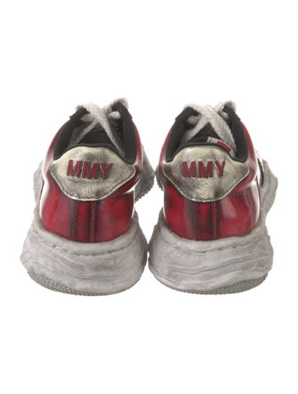 Maison Mihara Yasuhiro Patent Leather Colorblock Pattern Athletic Sneakers