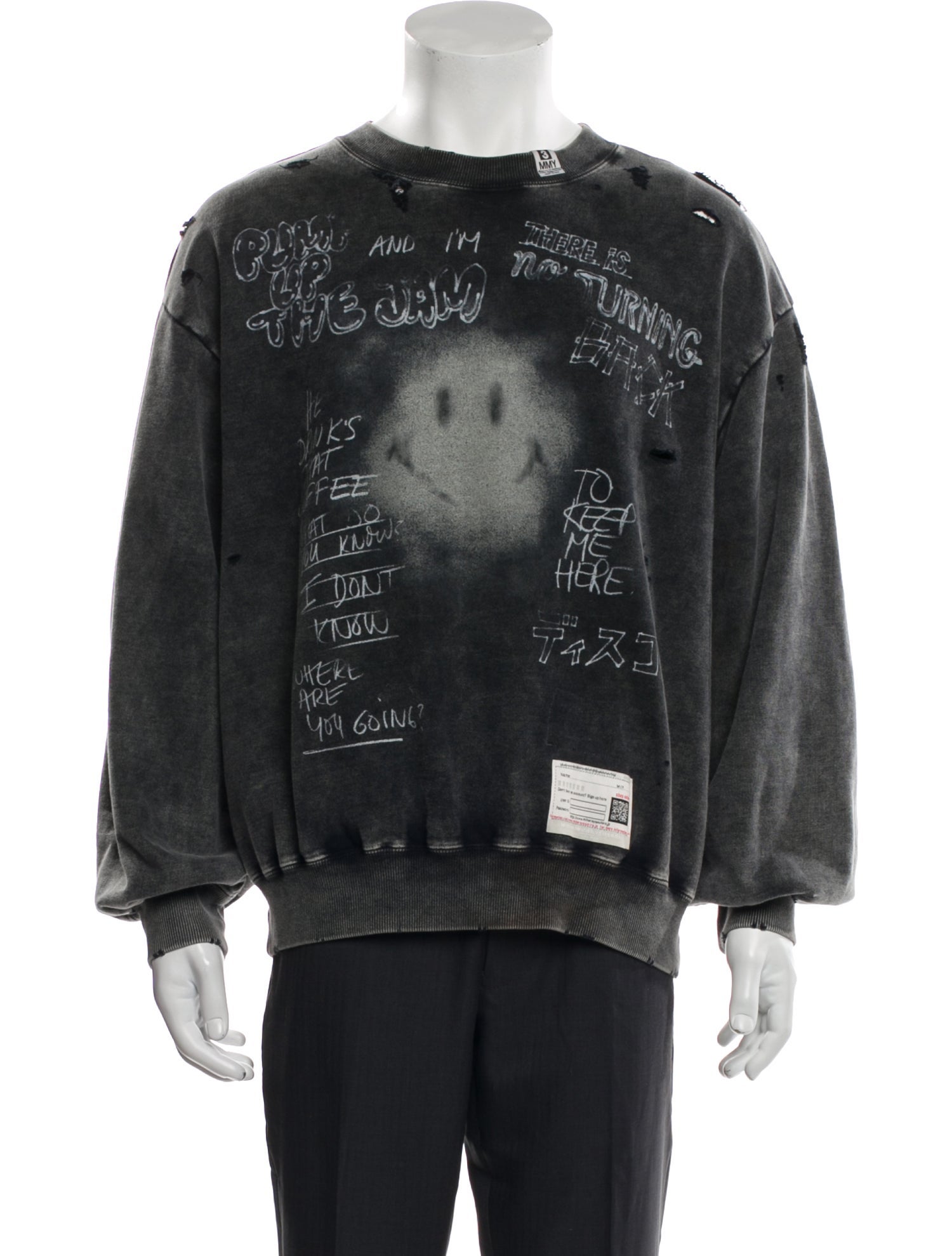 Maison Mihara Yasuhiro Graphic Print Crew Neck Sweatshirt
