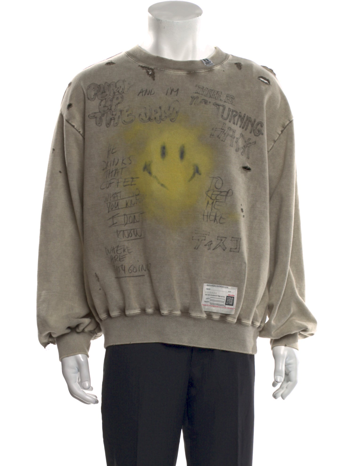 Maison Mihara Yasuhiro Printed Crew Neck Sweatshirt