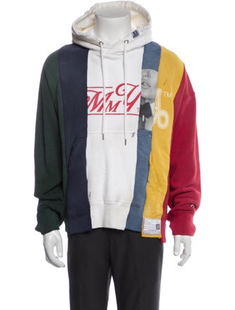 Maison Mihara Yasuhiro Colorblock Pattern Crew Neck Hoodie