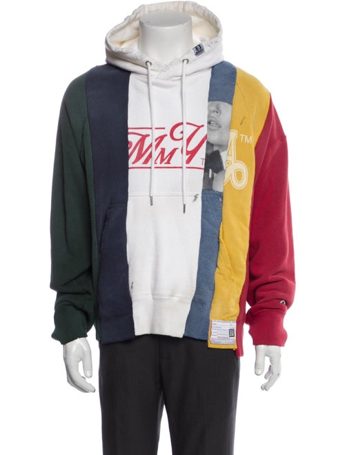 Maison Mihara Yasuhiro Colorblock Pattern Crew Neck Hoodie