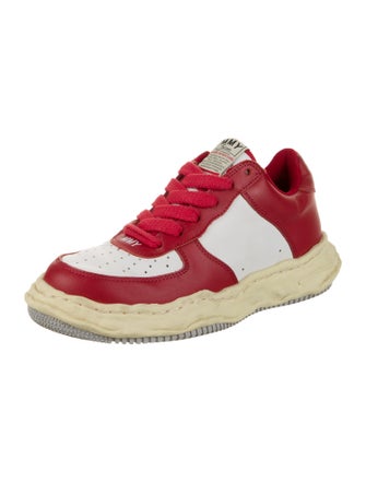 Maison Mihara Yasuhiro Leather Colorblock Pattern Sneakers