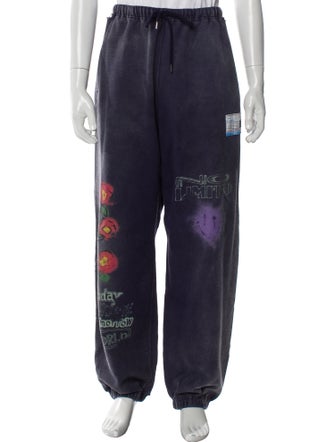 Maison Mihara Yasuhiro Graphic Print Distressed Accents Lounge Bottoms