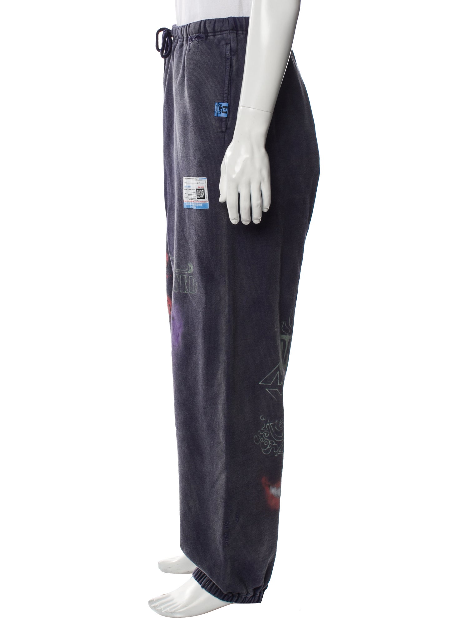 Maison Mihara Yasuhiro Graphic Print Distressed Accents Lounge Bottoms