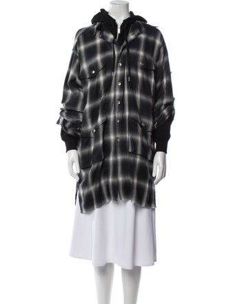 Maison Mihara Yasuhiro Plaid Print Faux Fur Jacket