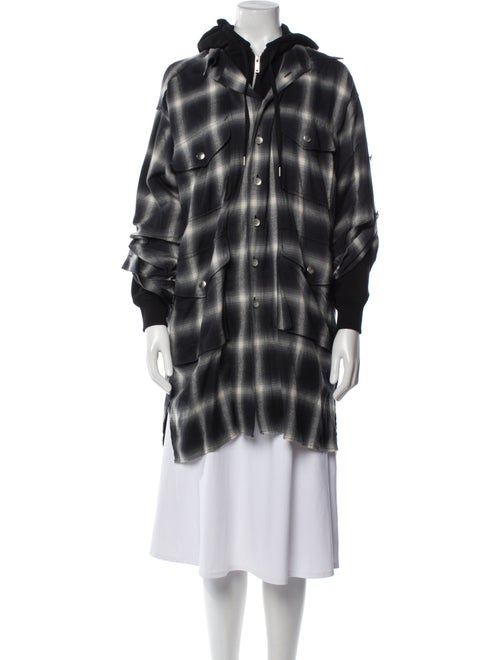 Maison Mihara Yasuhiro Plaid Print Faux Fur Jacket