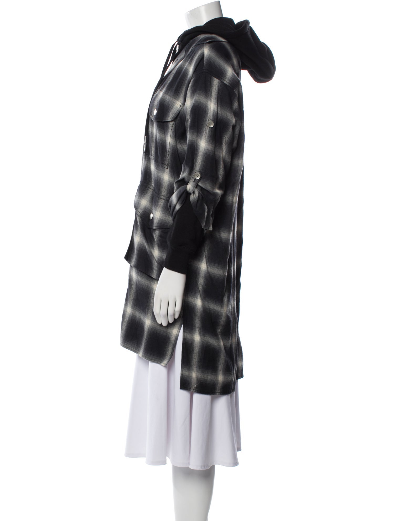 Maison Mihara Yasuhiro Plaid Print Faux Fur Jacket