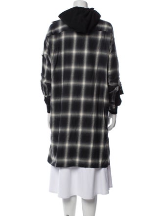 Maison Mihara Yasuhiro Plaid Print Faux Fur Jacket
