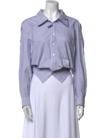 Maison Mihara Yasuhiro Striped Long Sleeve Button-Up Top