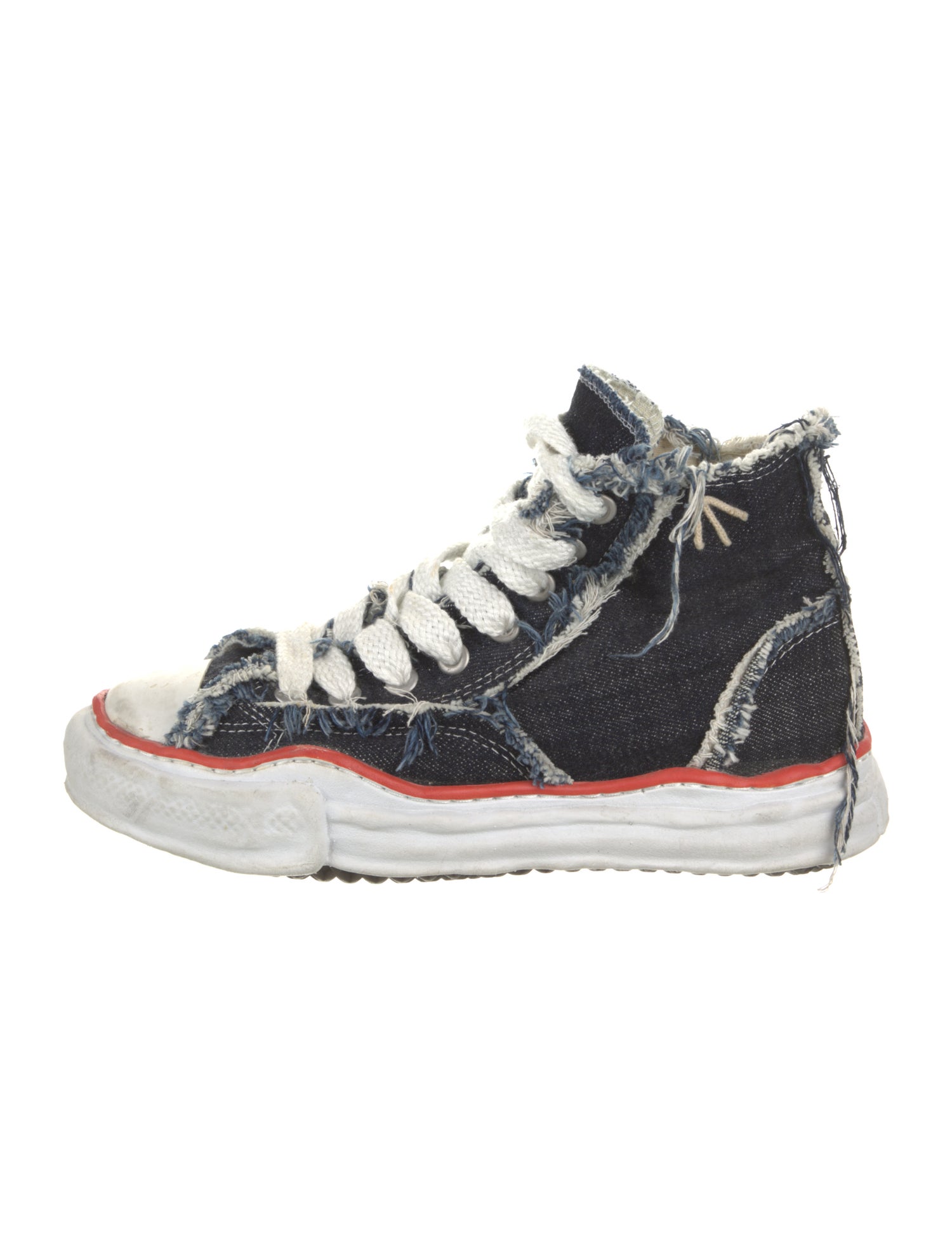 Maison Mihara Yasuhiro Denim Colorblock Pattern Sneakers