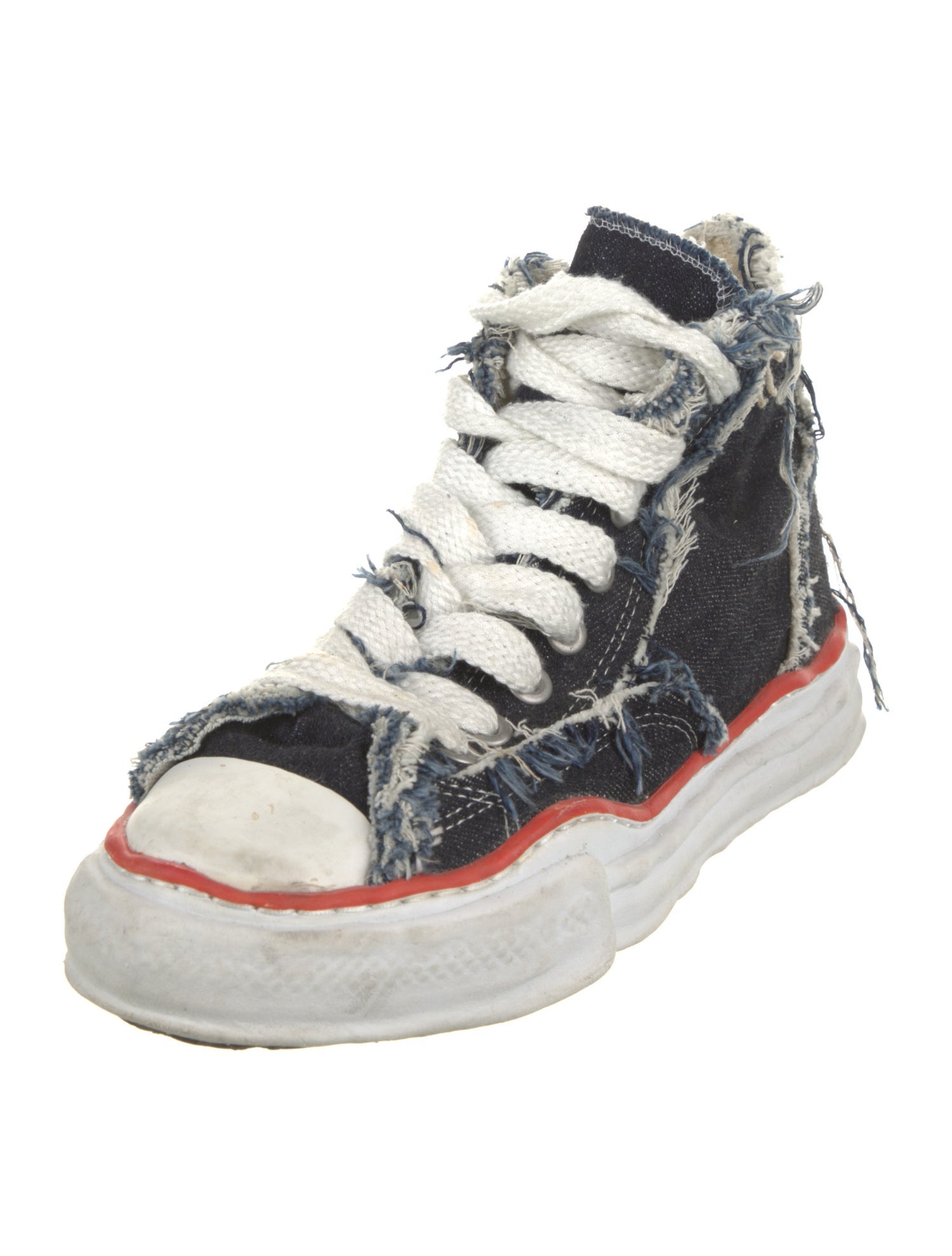 Maison Mihara Yasuhiro Denim Colorblock Pattern Sneakers