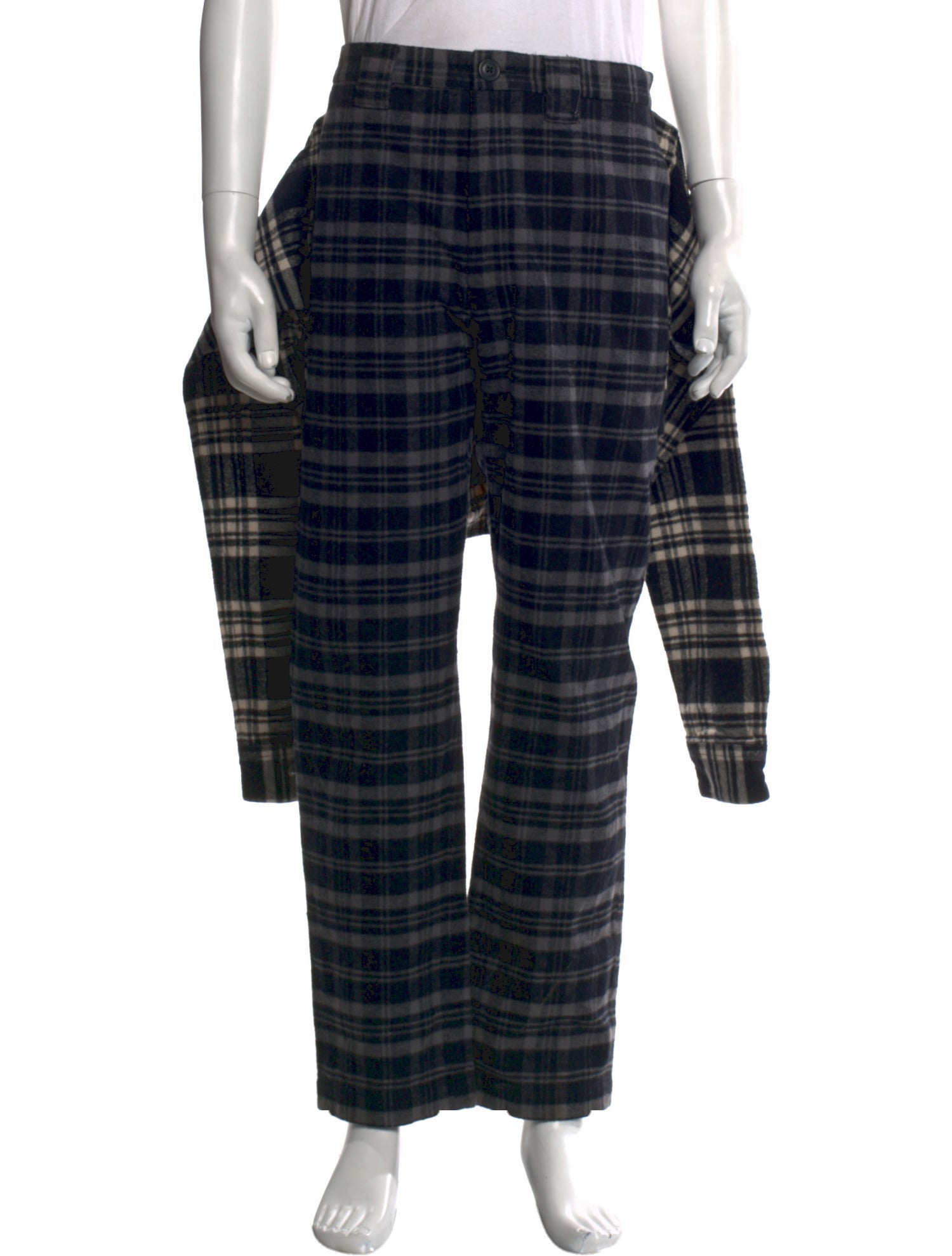Maison Mihara Yasuhiro Plaid Print Joggers
