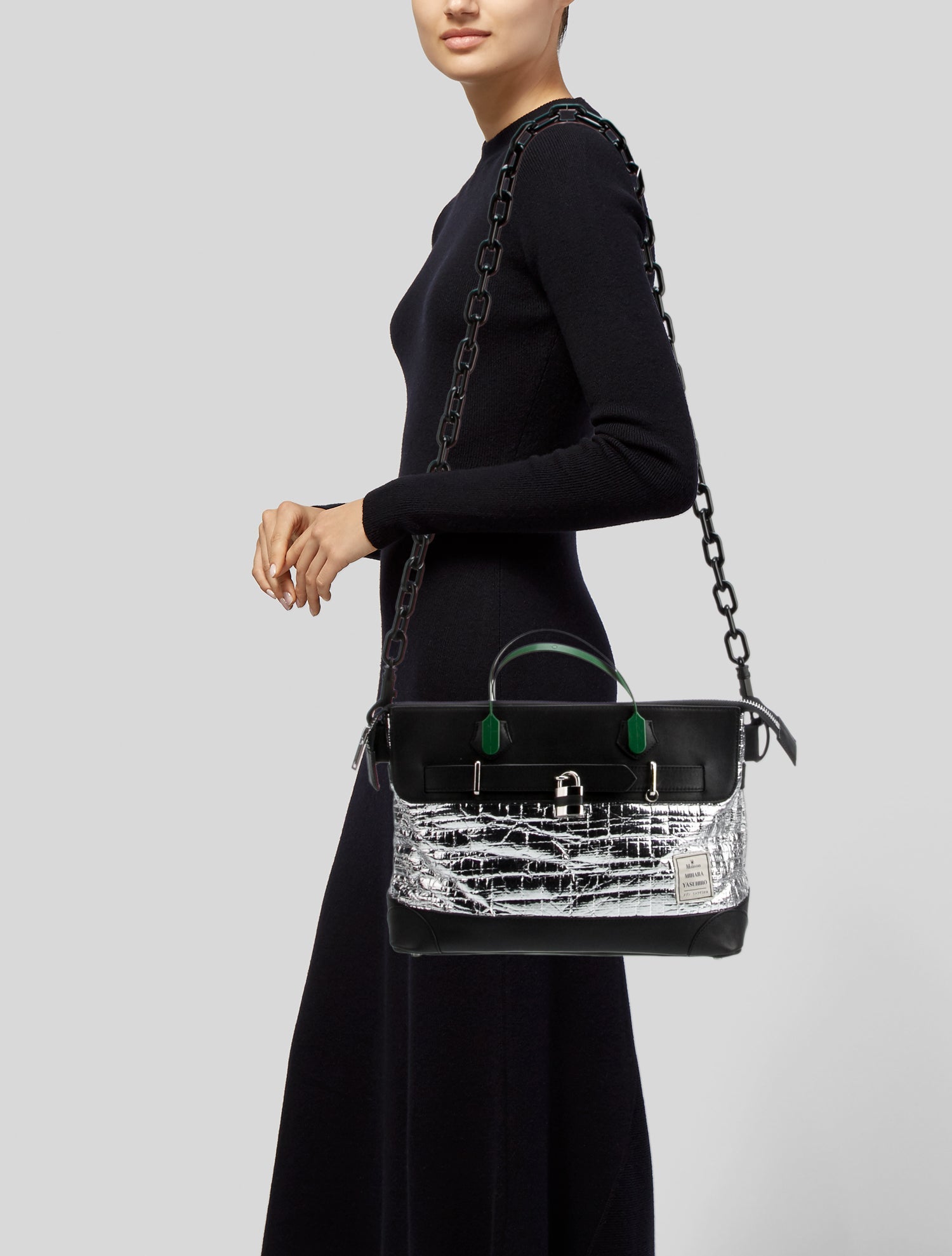 Maison Mihara Yasuhiro Leather Top Handle Bag