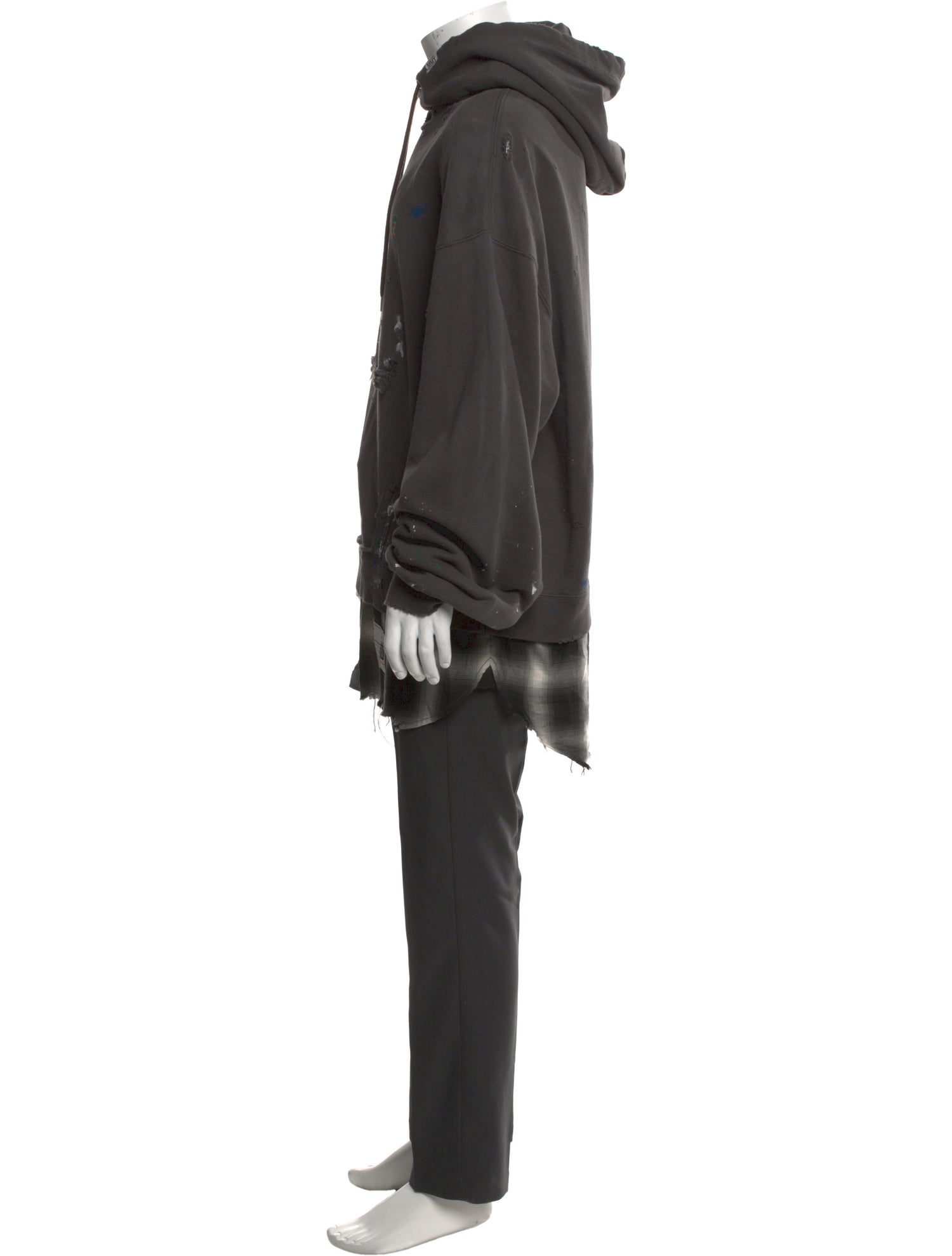 Maison Mihara Yasuhiro Plaid Print Crew Neck Hoodie