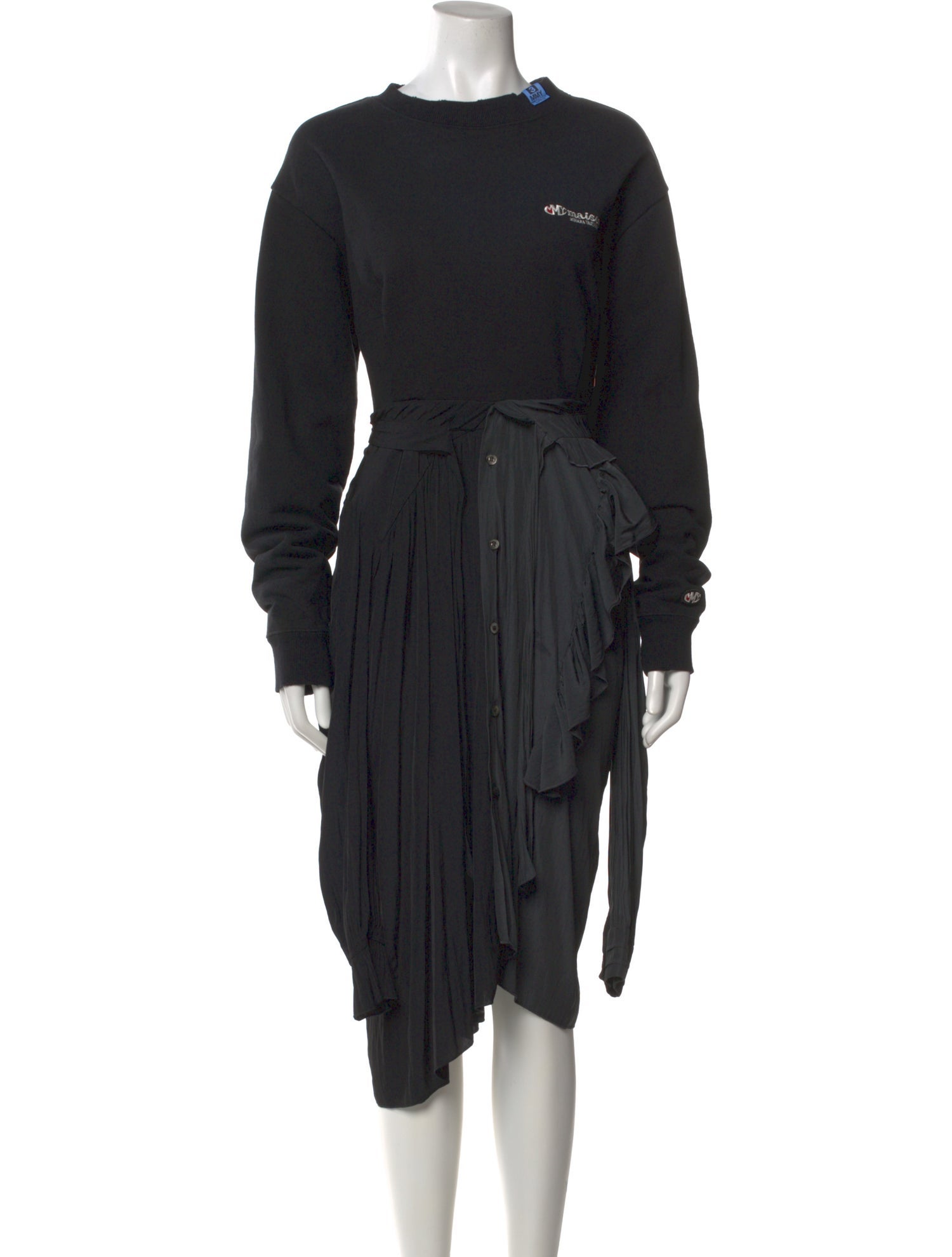 Maison Mihara Yasuhiro Crew Neck Midi Length Dress