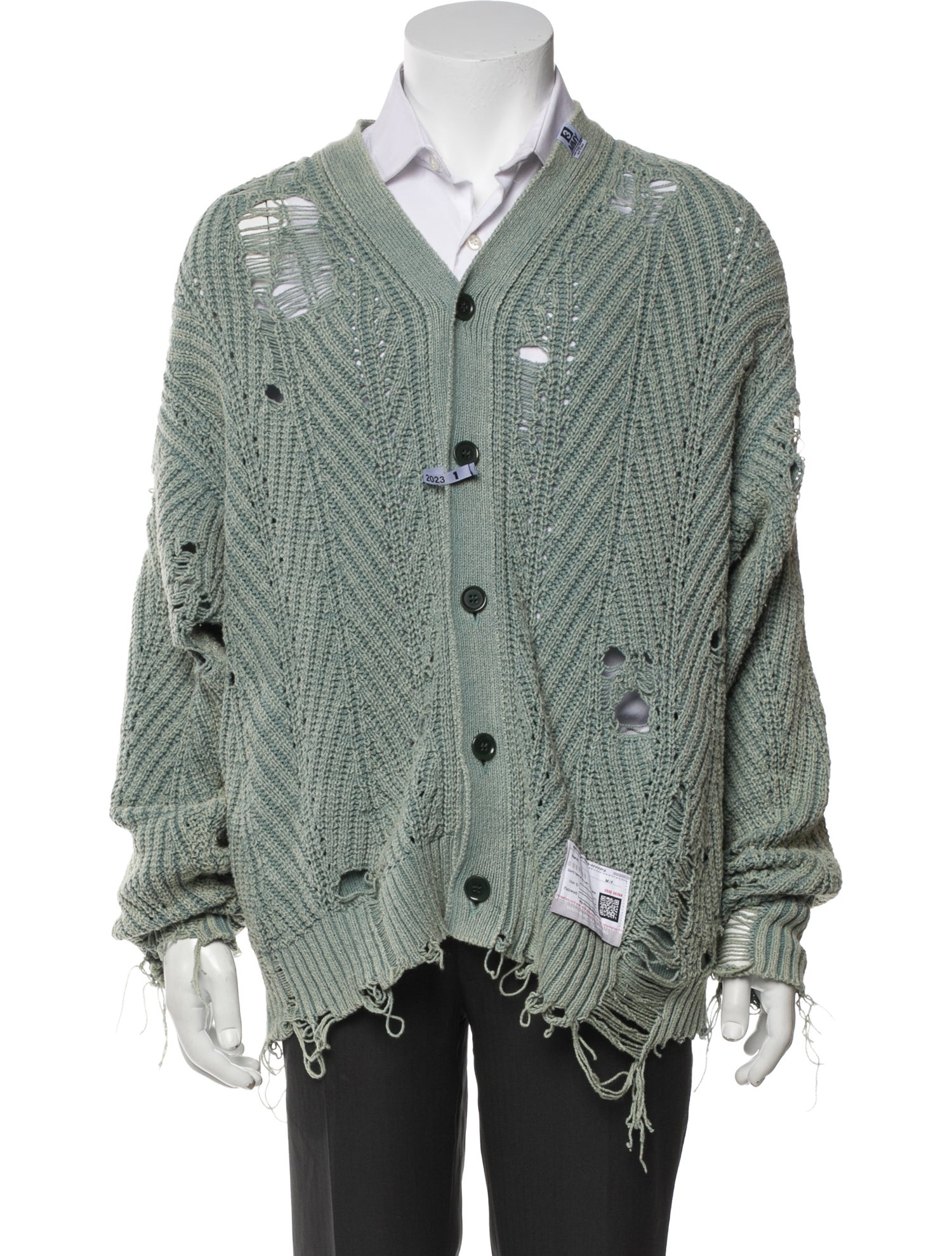 Maison Mihara Yasuhiro V-Neck Long Sleeve Cardigan