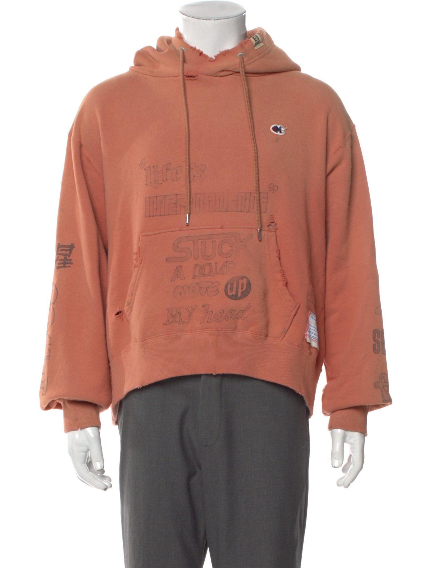 Maison Mihara Yasuhiro Graphic Print Mock Neck Hoodie