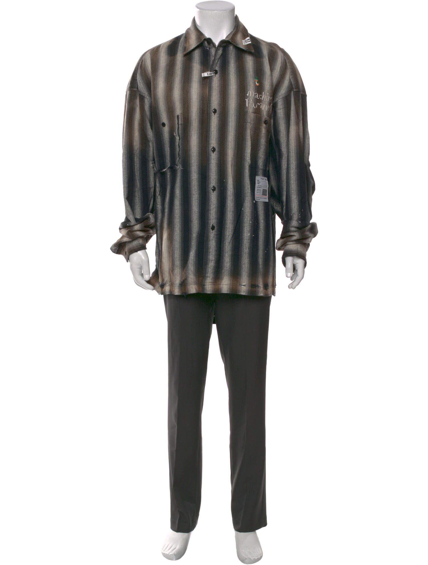 Maison Mihara Yasuhiro Striped Long Sleeve Shirt