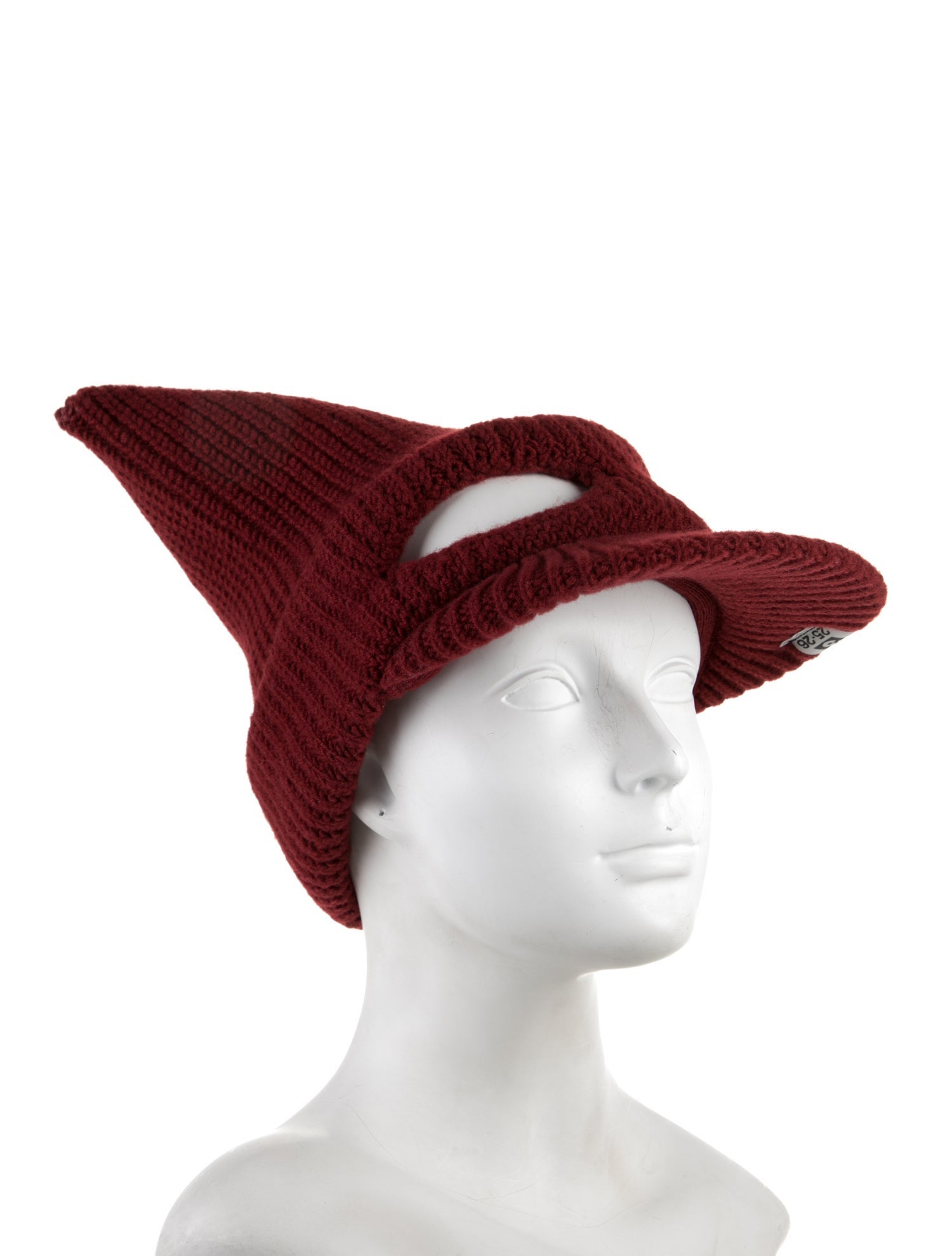 Maison Mihara Yasuhiro Masked Cat Visor Knit Cap - Red Hats