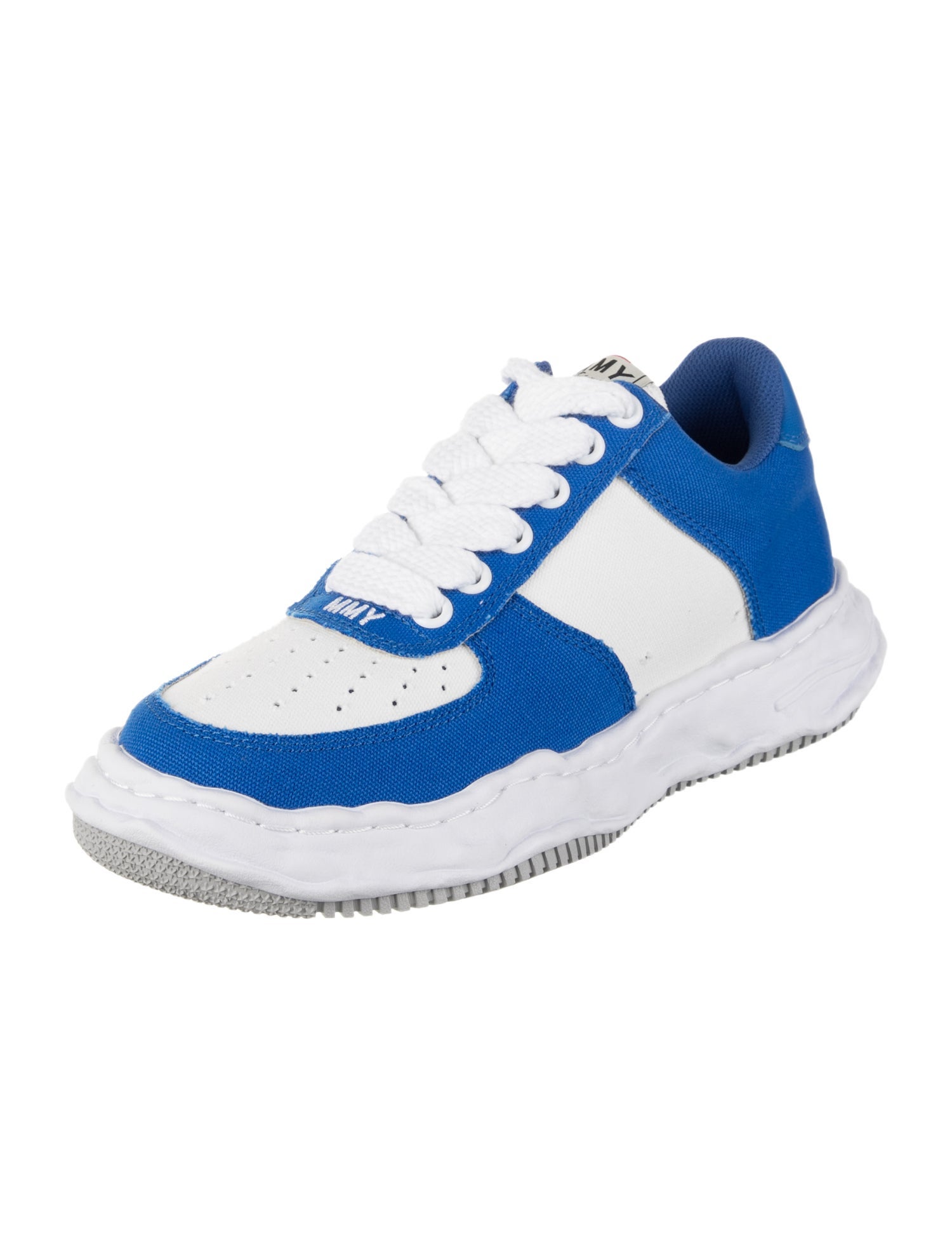 Maison Mihara Yasuhiro Canvas Colorblock Pattern Athletic Sneakers w/ Tags