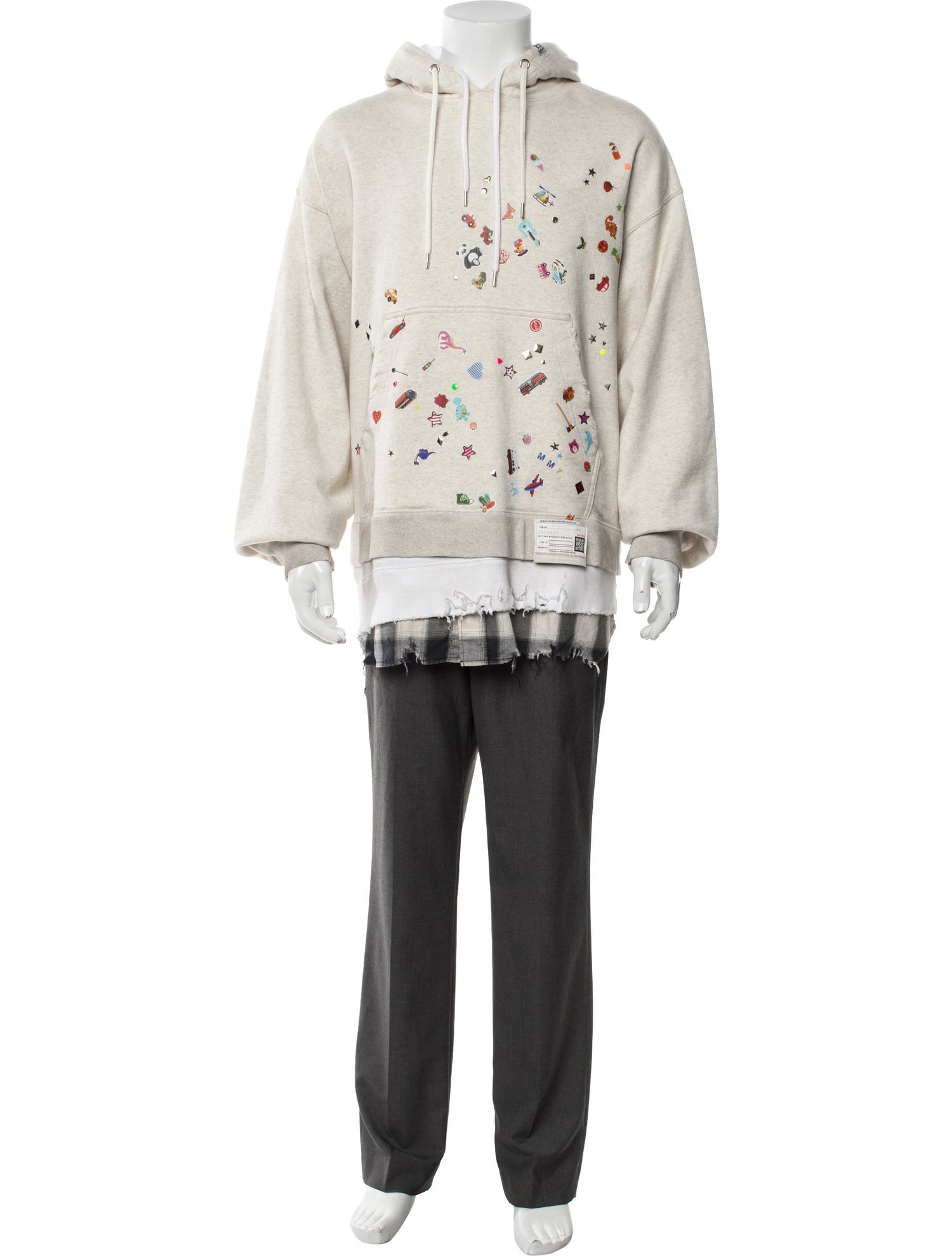 Maison Mihara Yasuhiro Graphic Print Crew Neck Hoodie w/ Tags