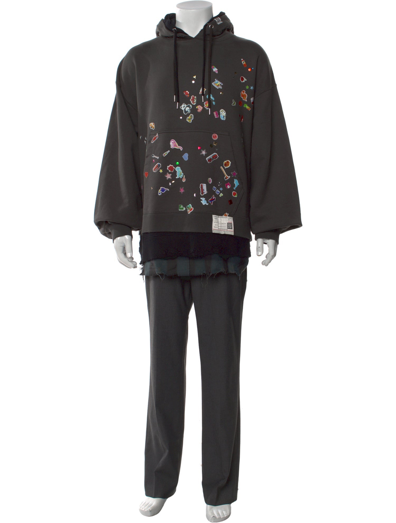 Maison Mihara Yasuhiro Graphic Print Crew Neck Hoodie w/ Tags