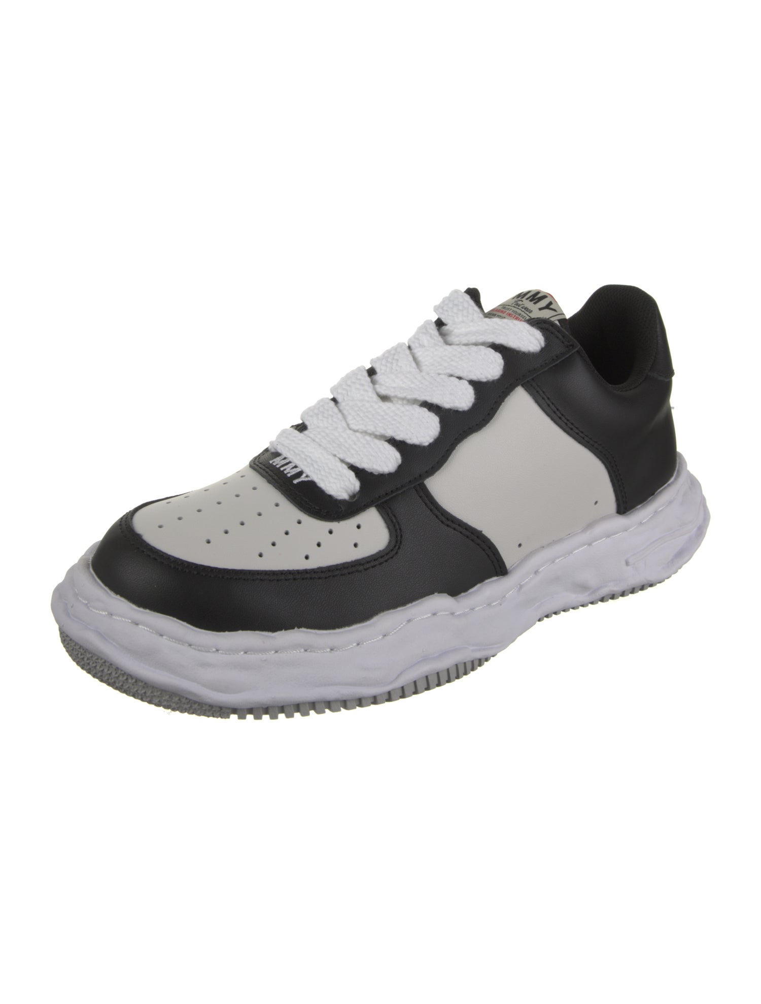 Maison Mihara Yasuhiro Leather Colorblock Pattern Sneakers w/ Tags