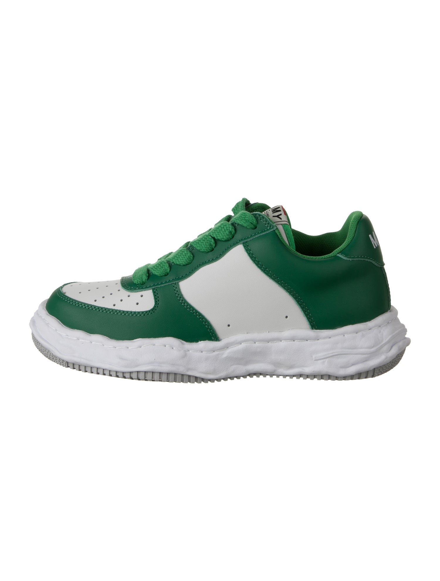 Maison Mihara Yasuhiro Leather Colorblock Pattern Athletic Sneakers w/ Tags