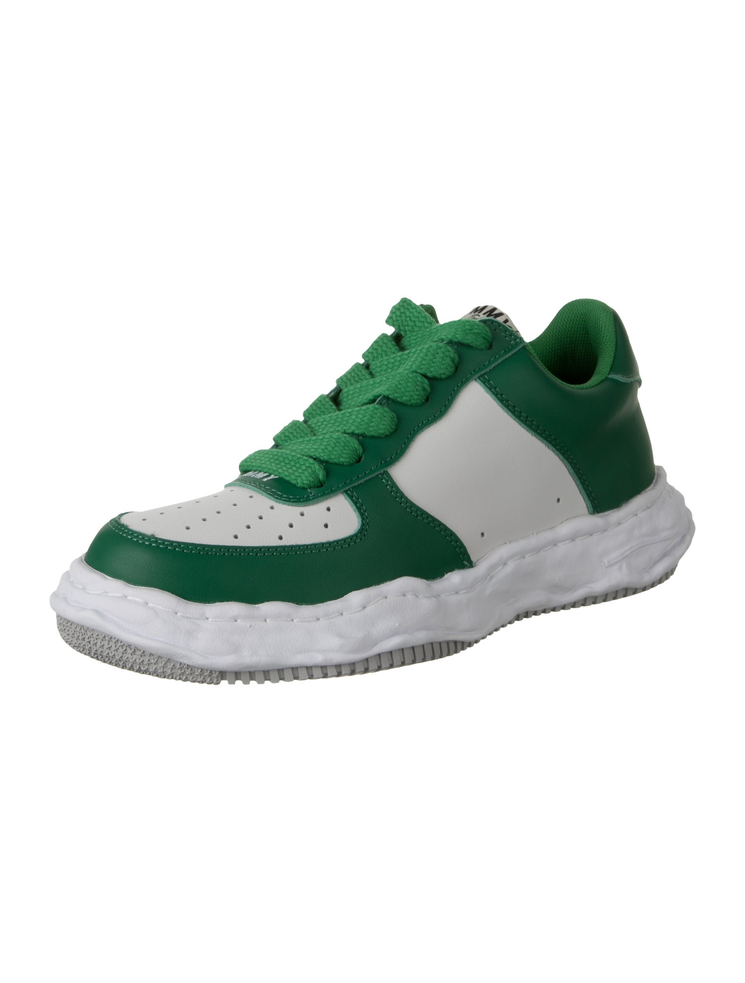 Maison Mihara Yasuhiro Leather Colorblock Pattern Athletic Sneakers w/ Tags