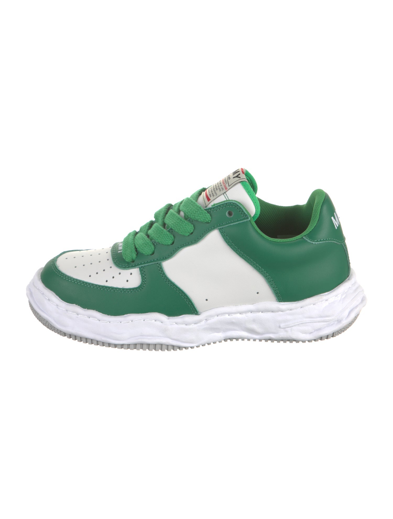 Maison Mihara Yasuhiro Leather Colorblock Pattern Athletic Sneakers
