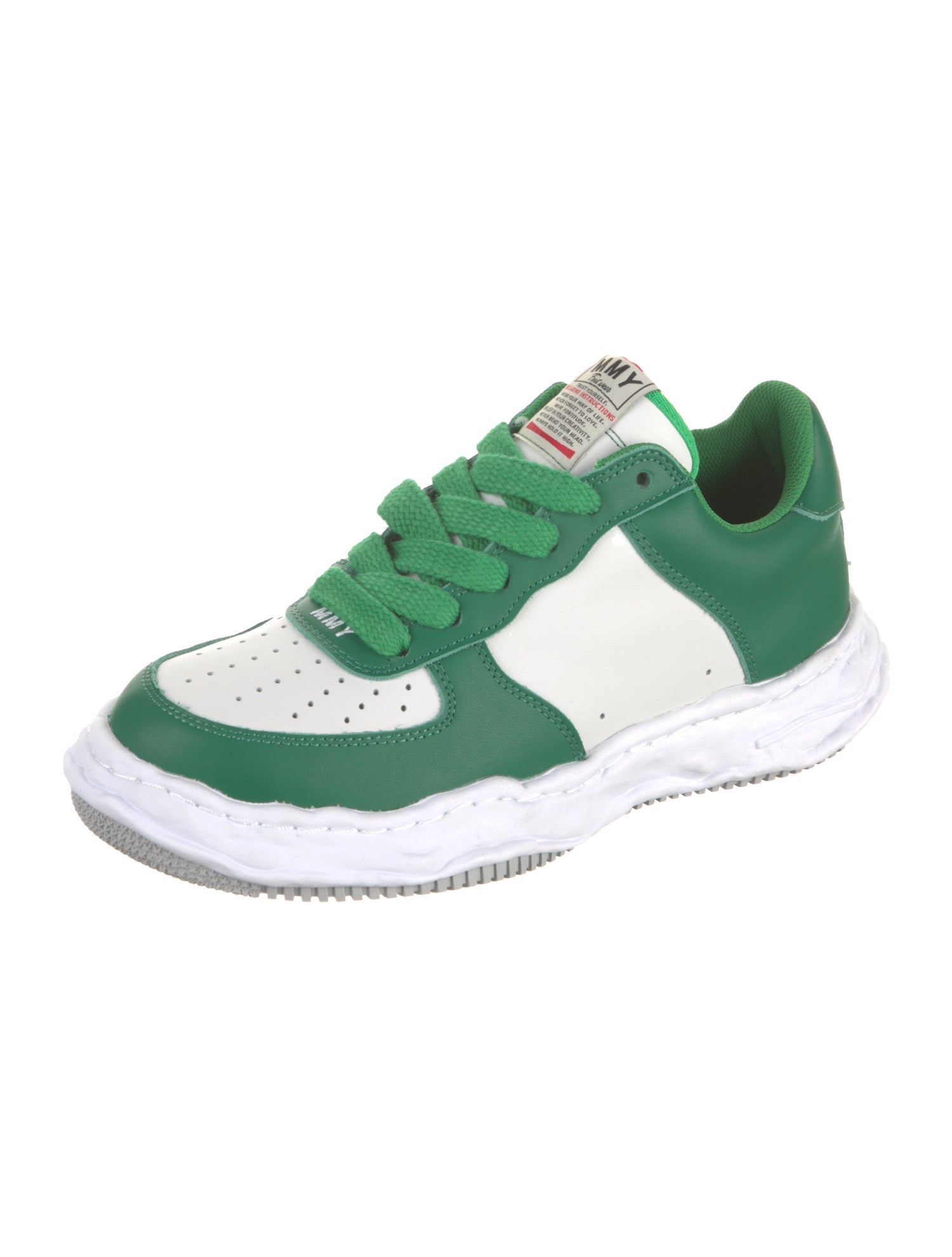 Maison Mihara Yasuhiro Leather Colorblock Pattern Athletic Sneakers