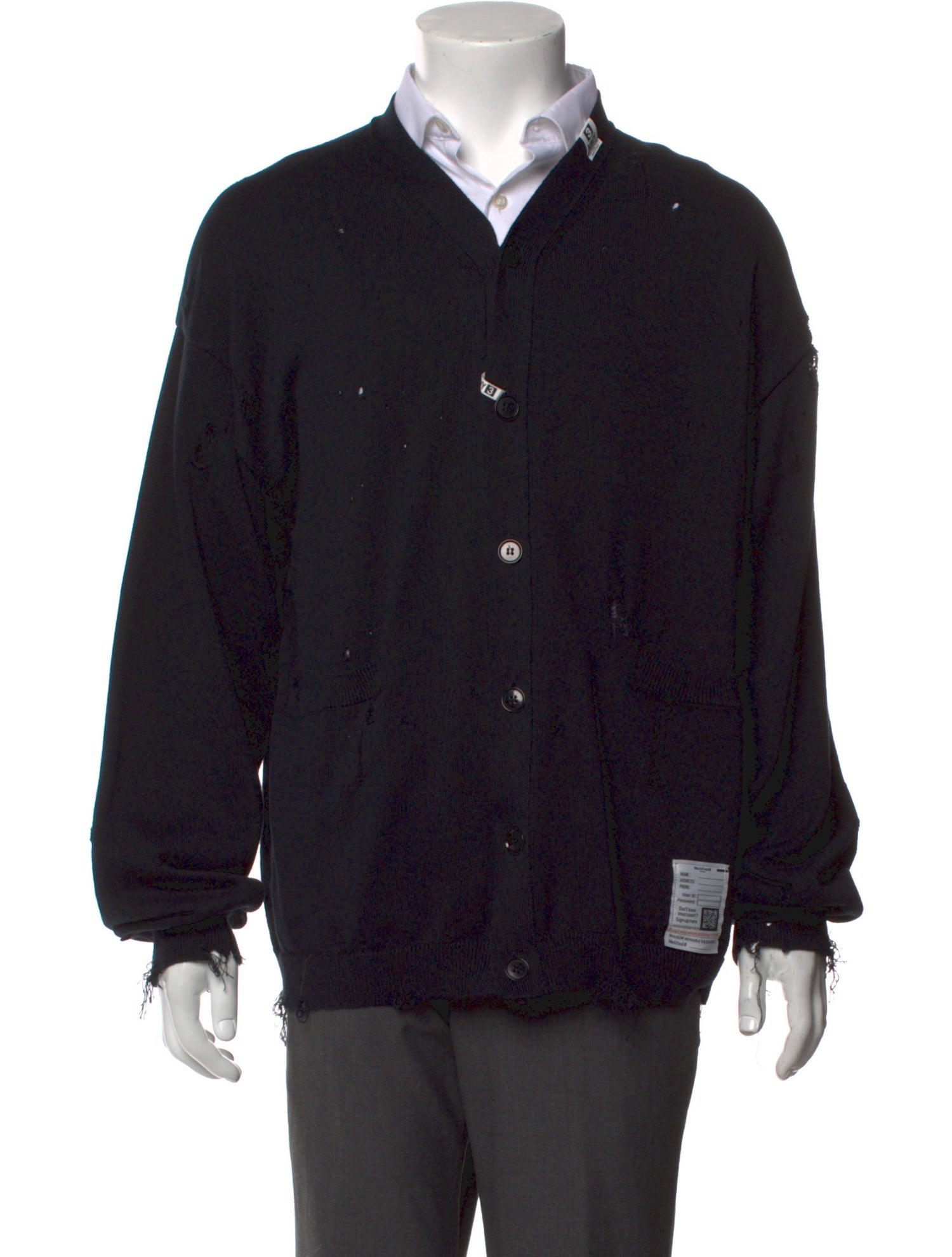 Maison Mihara Yasuhiro Open Front Long Sleeve Cardigan