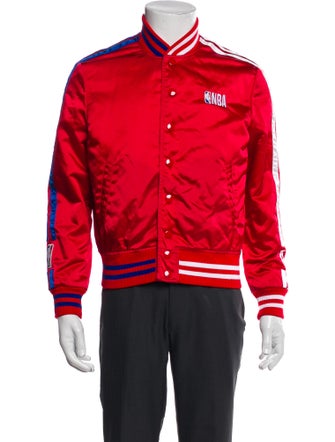 Marcelo Burlon x NBA Striped Bomber Jacket