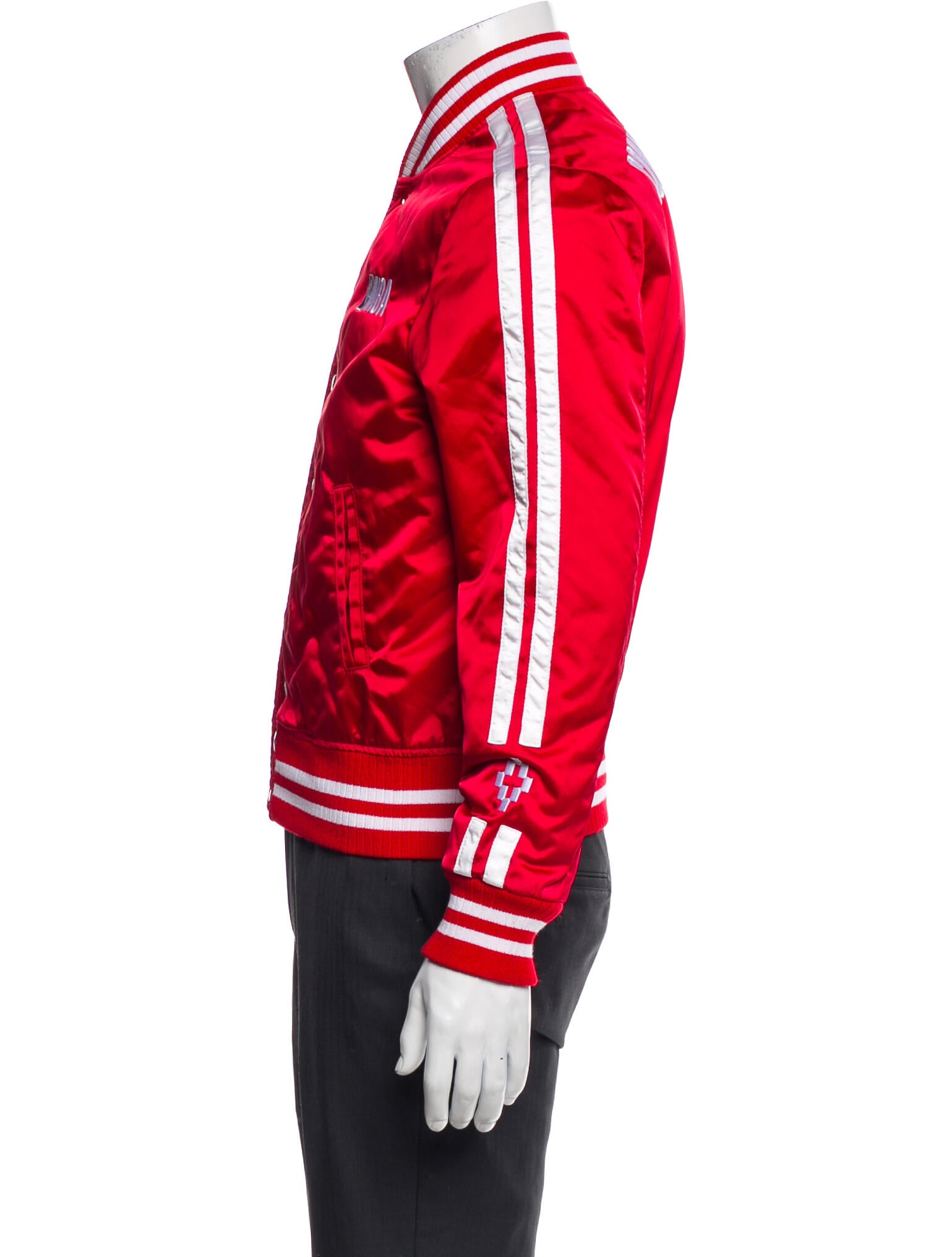 Marcelo Burlon x NBA Striped Bomber Jacket