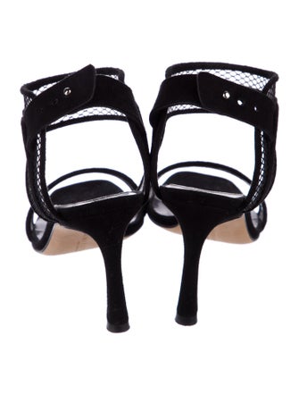 Marskinryyppy Suede Lace Pattern Slingback Sandals