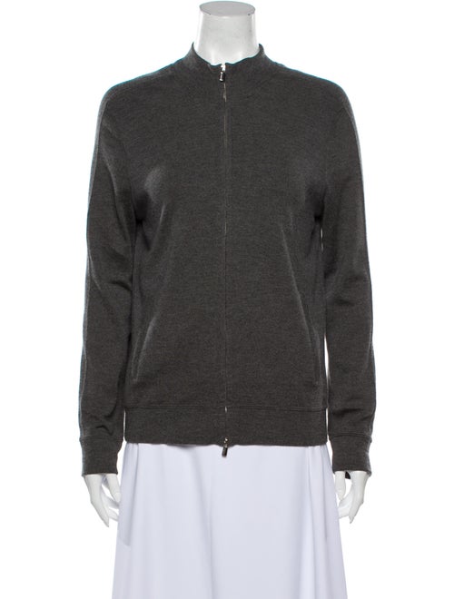Manrico Cashmere Cashmere Mock Neck Sweater Grey