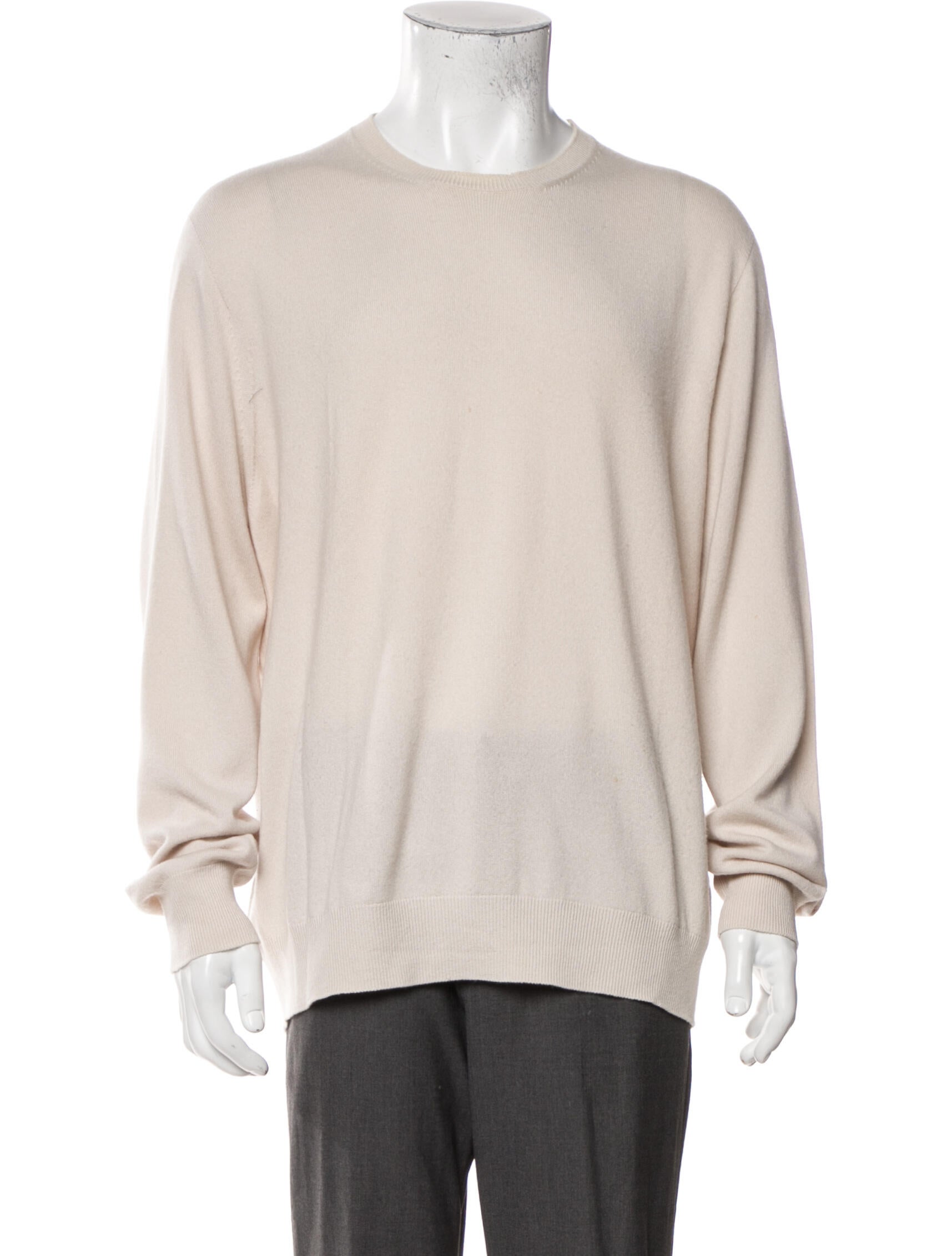 Manrico Cashmere Cashmere Crew Neck Pullover Neutrals Sweaters