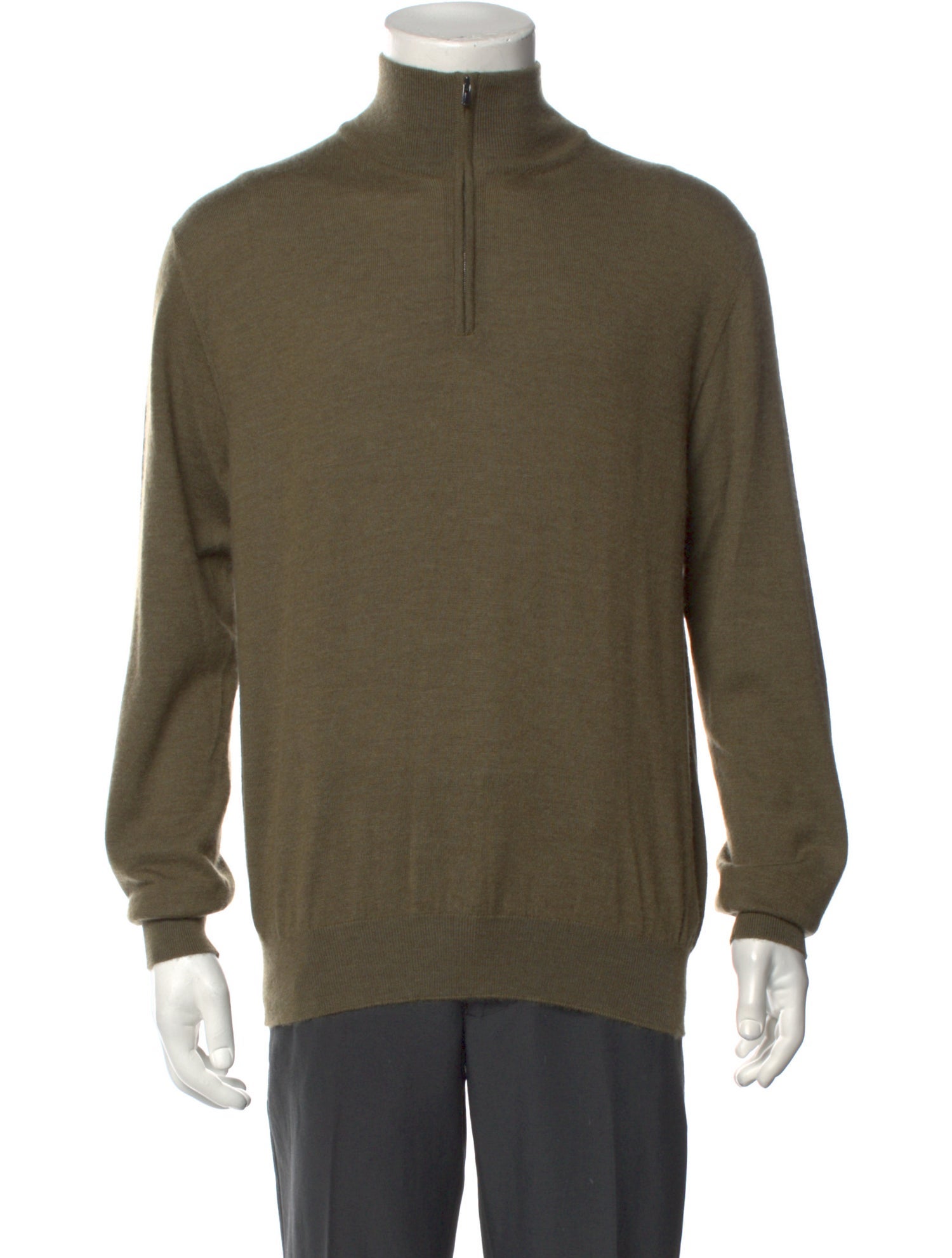 Manrico Cashmere Cashmere Mock Neck Polo Sweater