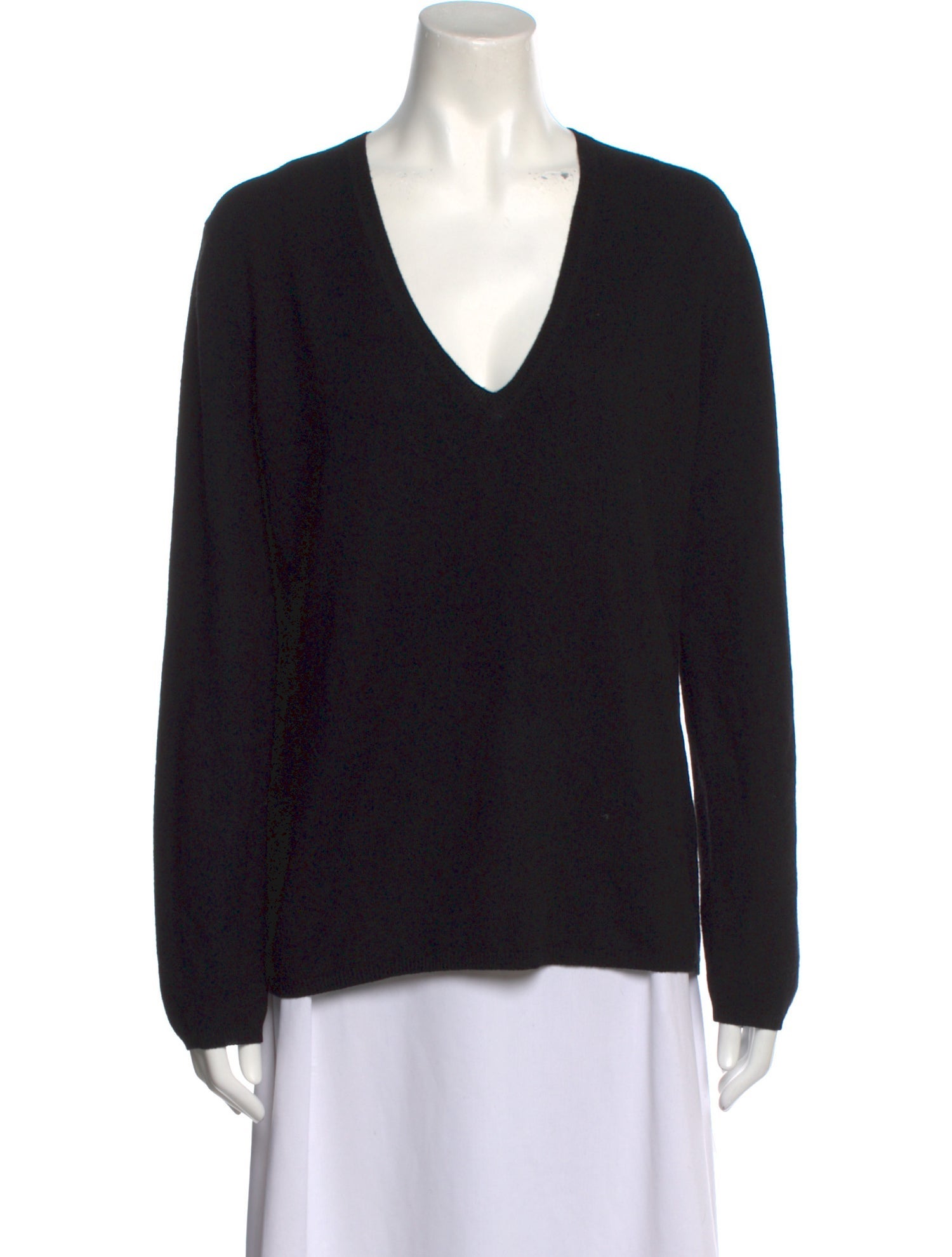 Manrico Cashmere Cashmere Plunge Neckline Sweater