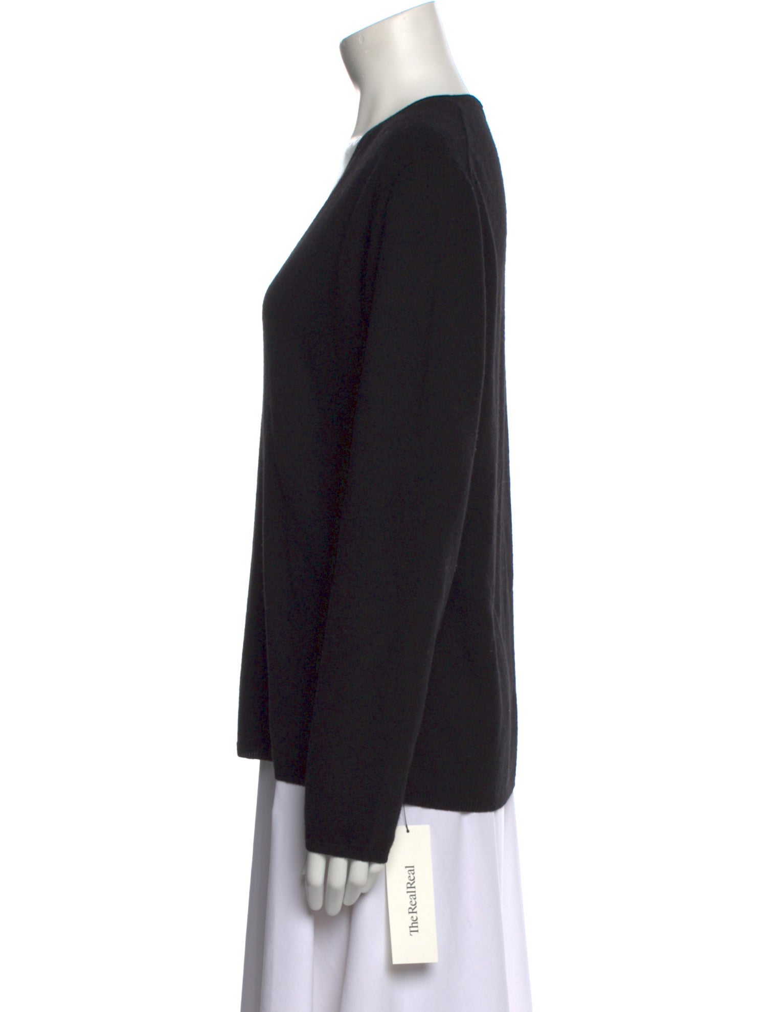 Manrico Cashmere Cashmere Plunge Neckline Sweater