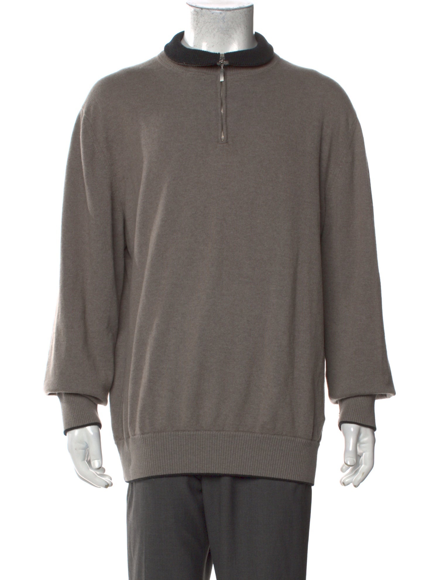 Manrico Cashmere Cashmere Mock Neck Polo Sweater