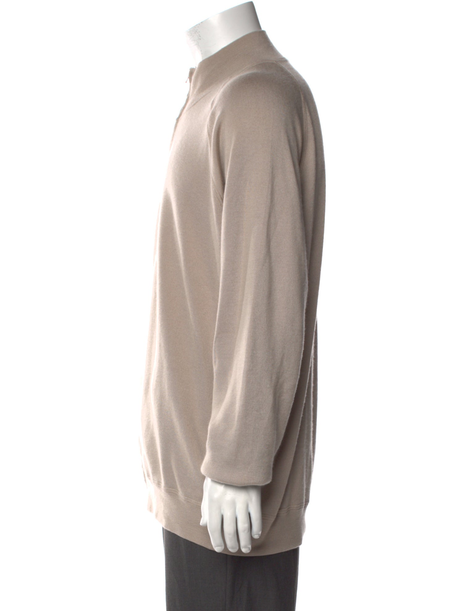 Manrico Cashmere Cashmere Mock Neck Cardigan