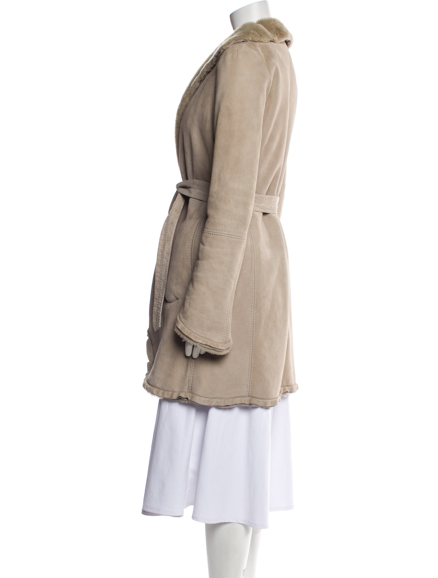 Manrico Cashmere Suede Faux Fur Coat