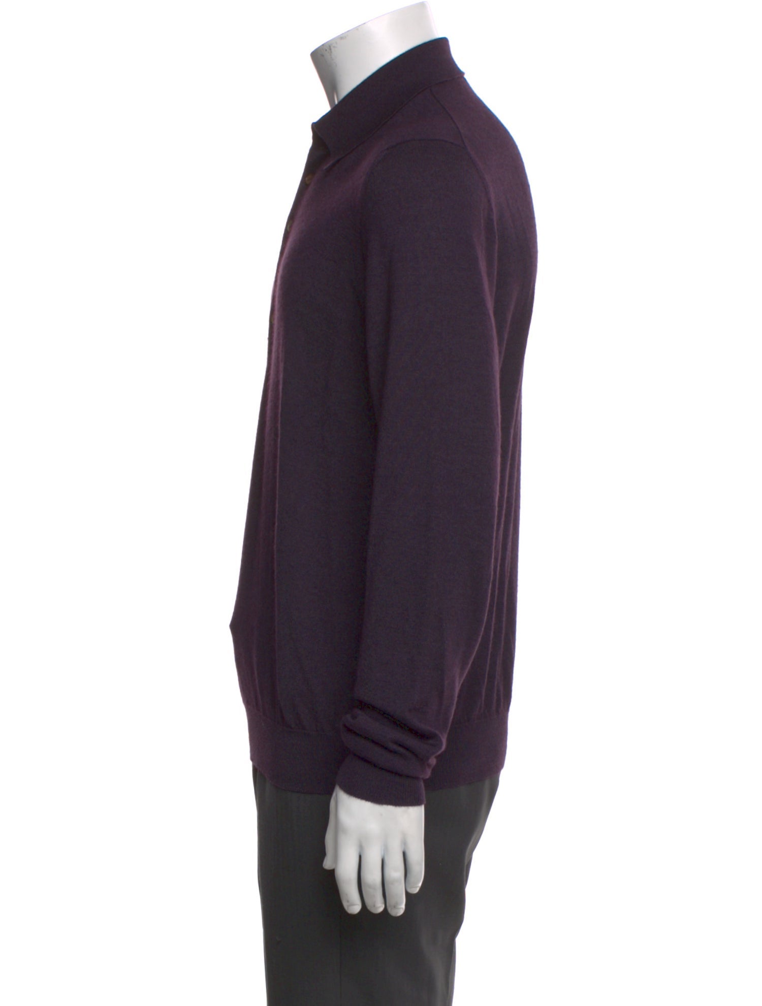 Manrico Cashmere Collar Long Sleeve Polo Sweater