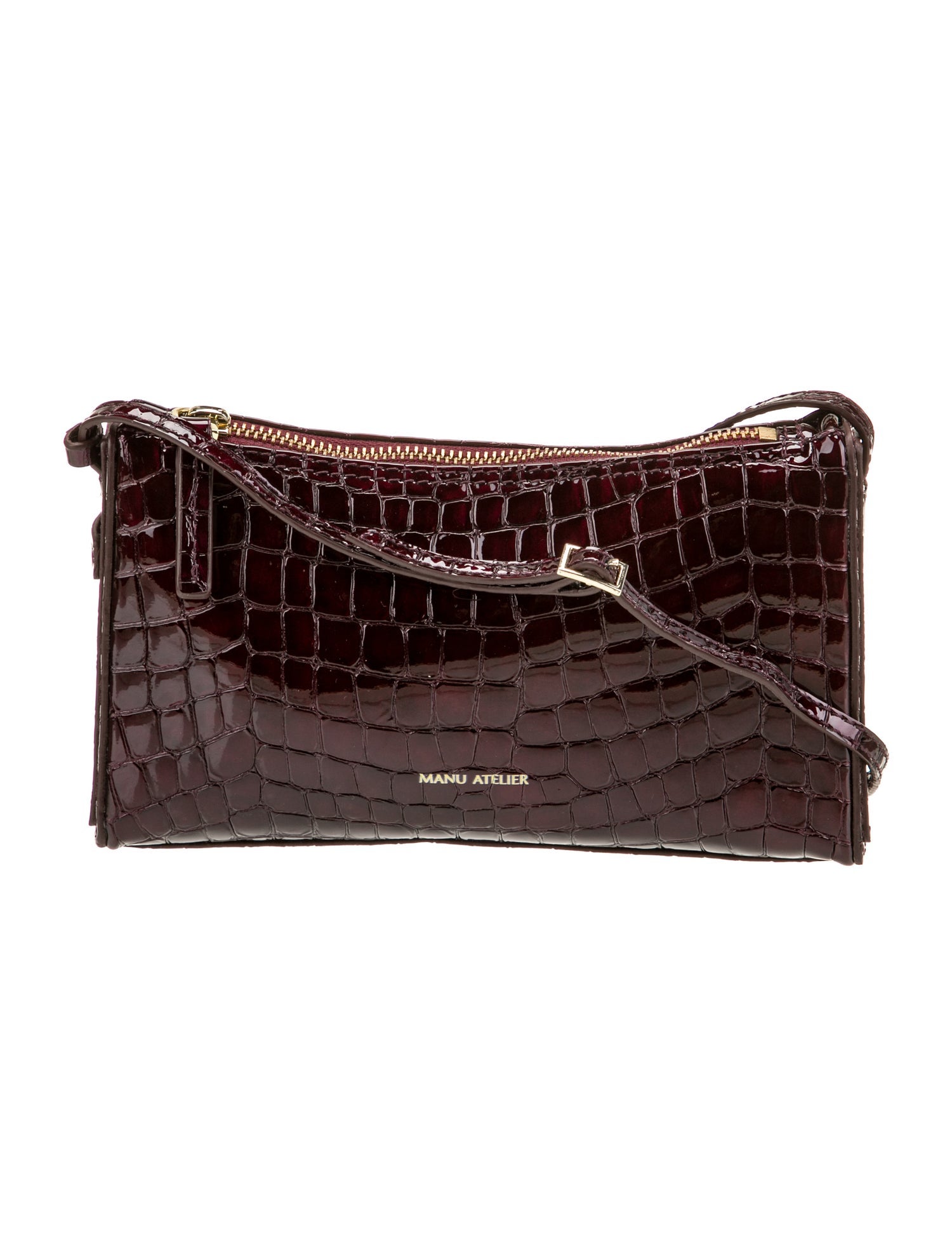 Manu Atelier Embossed Leather Shoulder Bag