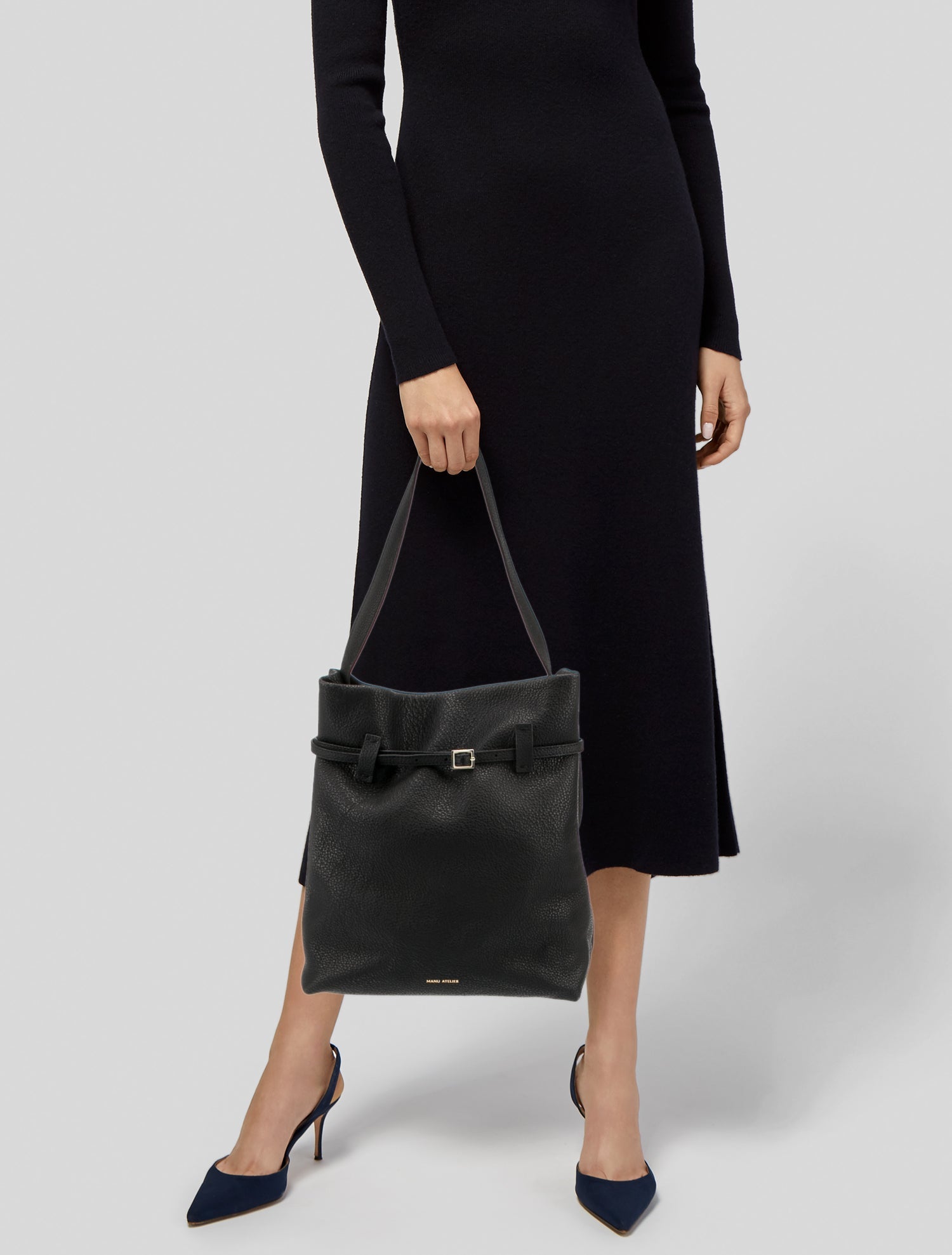 Manu Atelier Leather Top Handle Bag