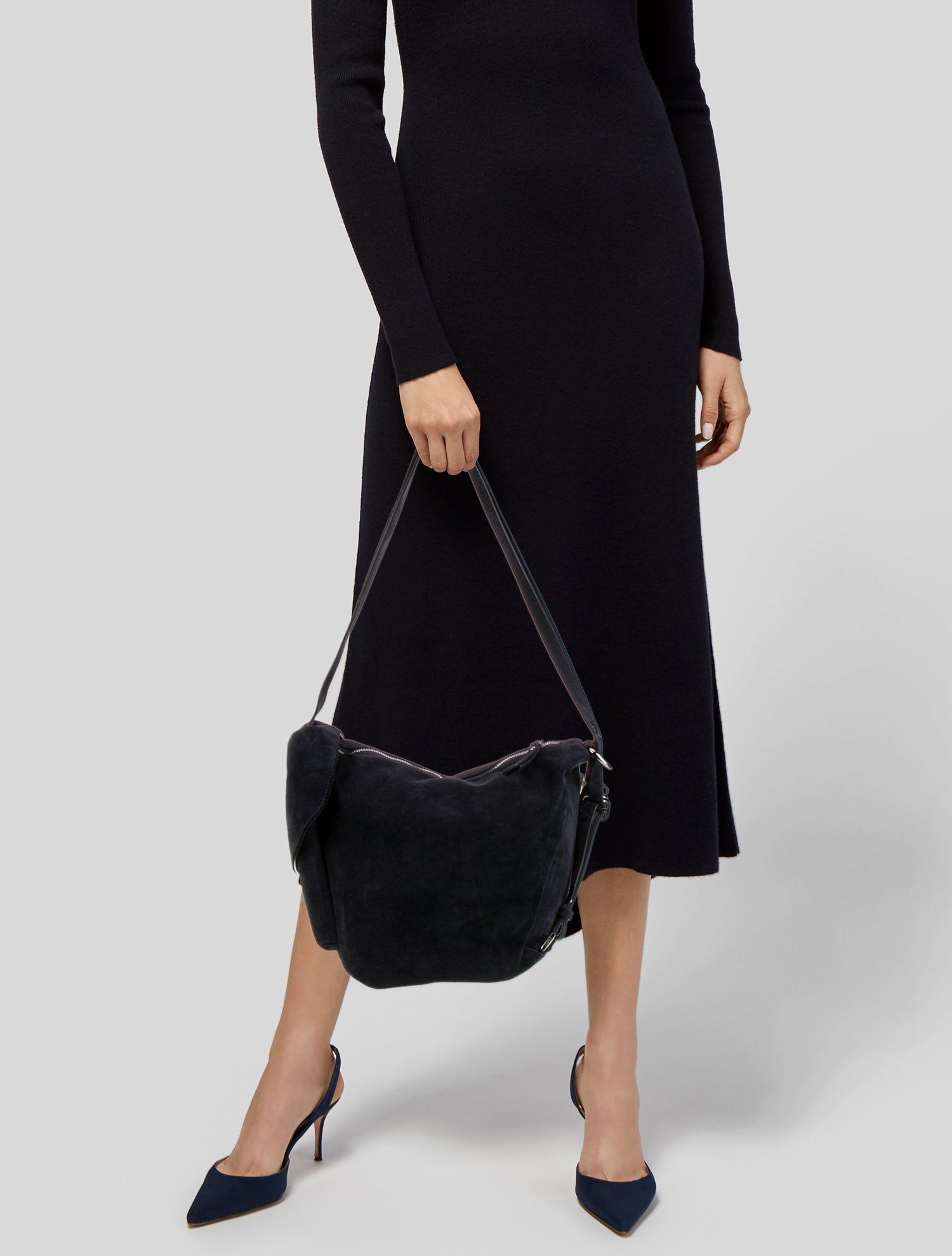 Manu Atelier Suede Shoulder Bag