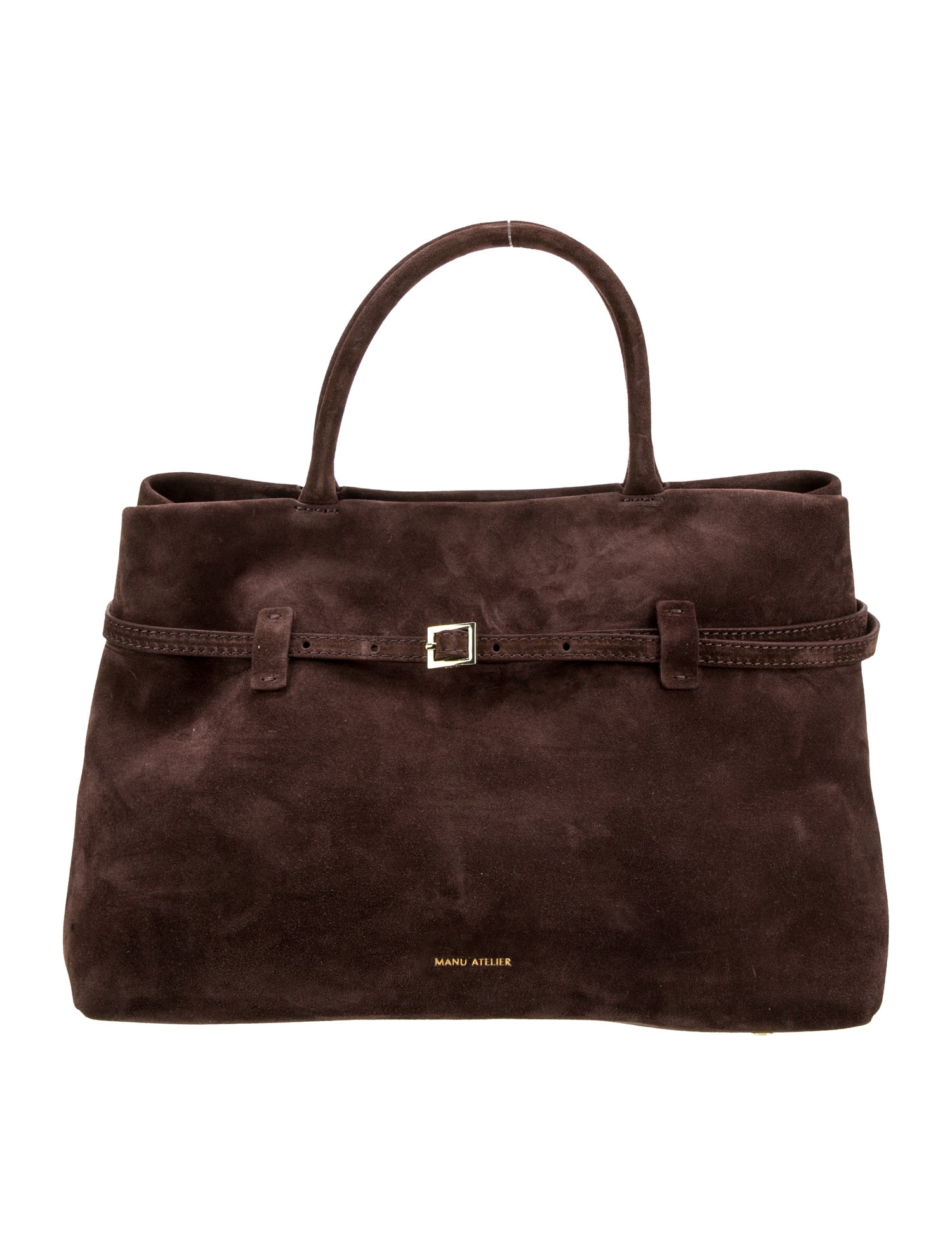 Manu Atelier Suede Top Handle Bag