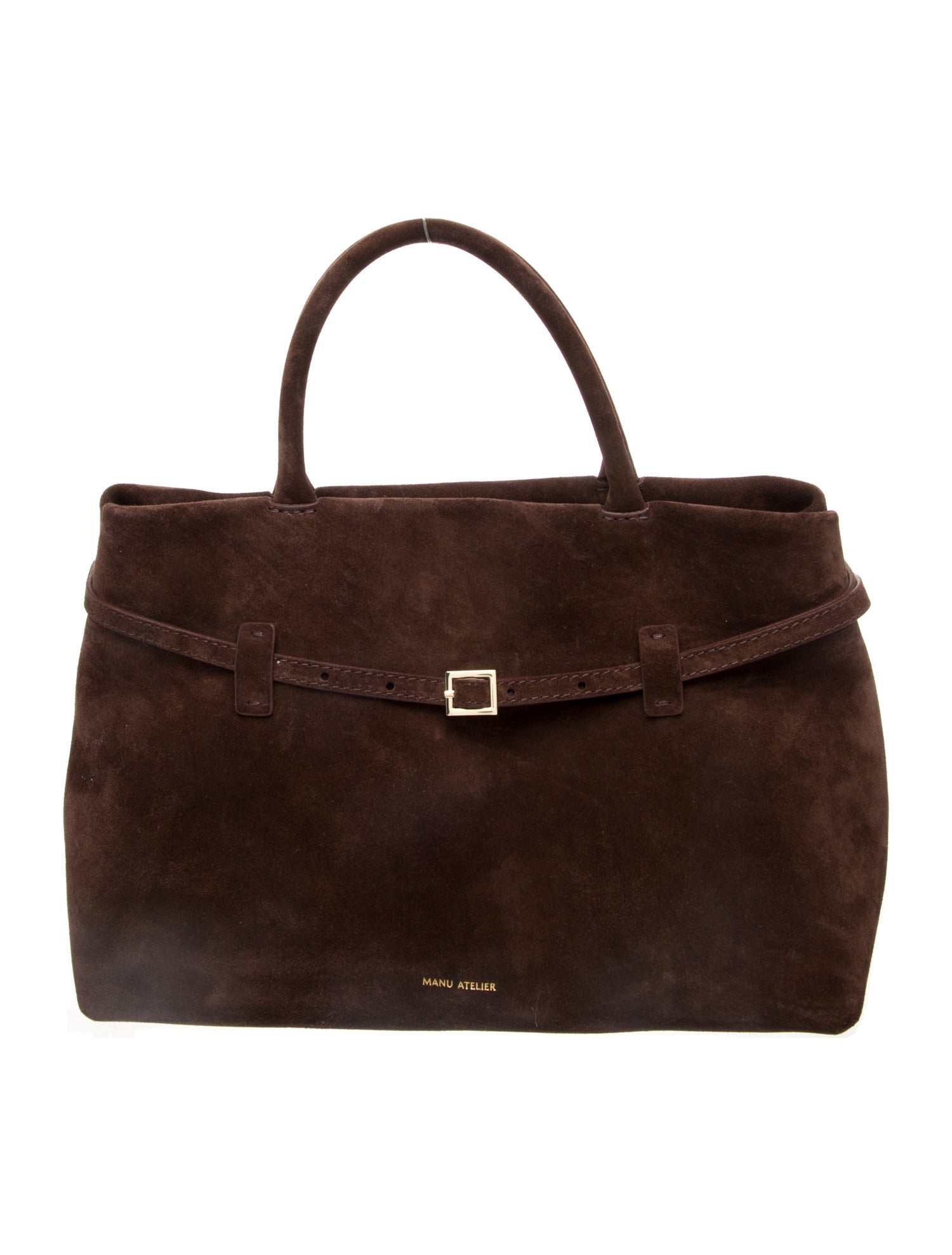 Manu Atelier Suede Top Handle Bag