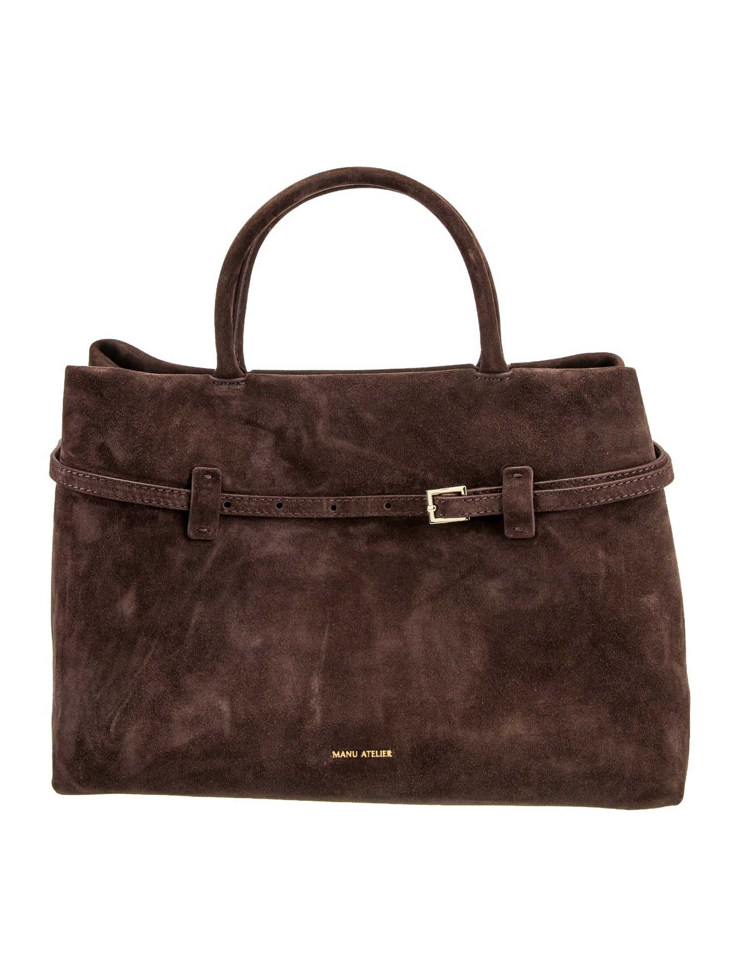 Manu Atelier Suede Top Handle Bag
